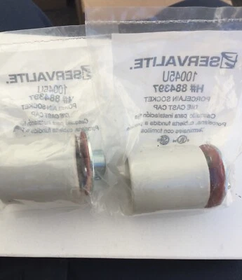 2x SERVALITE 110-Watt White Light Lamp Porcelain Ceiling Socket Holder Fixture - Image 1 of 2