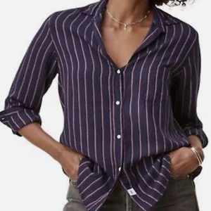 Frank & Eileen Grayson The Hero Striped Liquid Flannel Blue Red Size XS - Picture 1 of 9