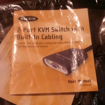 BELKIN PS/2-Port KVM Switch + Built-in Cables F1DK102P - Image 1 of 4