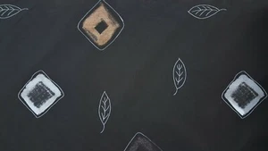 28 1/2" de ancho - IMPRESIÓN DE CORTINAS - Impresión contemporánea de hojas y bloques - 20 yardas - Imagen 1 de 1