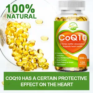 COQ 10 Coenzyme Q-10 300mg Heart Health Support, Increase Energy & Stamina 120PC - Picture 1 of 9