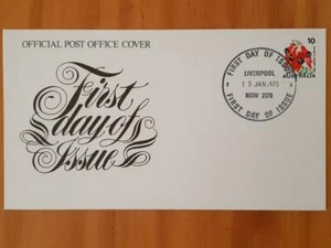 Australian Stamps First Day Cover 15 Jan 1975 Sturt Desert Pea FREEPOST IN AUST - Bild 1 von 1