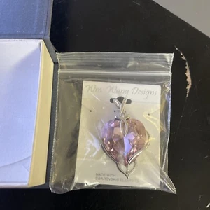 Big Heart Pendant Swarovski Crystal Set in Platinum - Picture 1 of 10