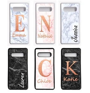 Personalisierte Handyhülle mit Namen für Samsung Galaxy A Silikon Seite Initiale Marmor - Bild 1 von 12