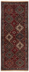 Yalameh Hand-Knotted 208x87 cm-Rug, Oriental, Runner, Carpet, Red - Picture 1 of 11