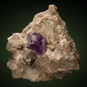 Fluorite on Quartz and Microcline Mount Antero, Chaffee, Colorado 0514-0065 - Picture 1 of 4