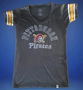 Pittsburgh Pirates Shirt Womens Small Grey Black MLB Baseball Star Tee 47 Brand - Picture 1 of 6