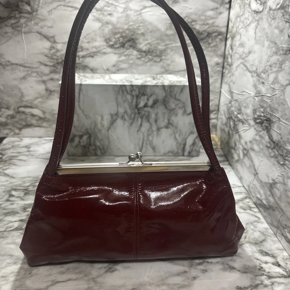 Wilsons кожи Pelle студии красный лакированная кожа поцелуй замок двойной ручки сумочки новый - Изображение 1 из 4