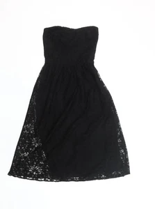 Asos Damen schwarz Spitze trägerloses Midikleid Größe 6 - Bild 1 von 12