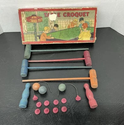De Colección Milton Bradley 433 Mesa Croquet Juego Bolas Mazos Poste de Inicio Solo Piezas Foto 1 de 4