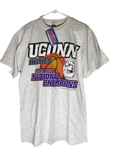 Vintage UCONN Huskies NOS 1999 NCAA National Champions T-Shirt Mens Medium NWT! - Picture 1 of 2