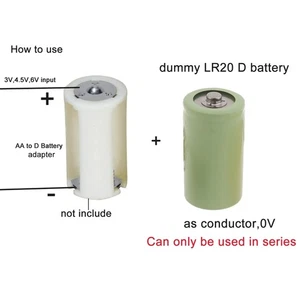 LR20 D Size Dummy Battery Setsup Skin Fake Battery Placeholder Conductor for DIY - Zdjęcie 1 z 8
