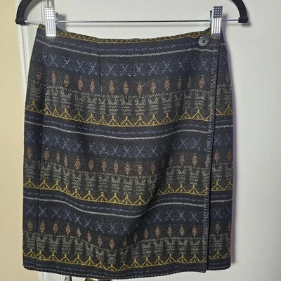 Minifalda de Colección Abercrombie & Fitch Hecha en EE. UU. Mezcla de Lana Talla Med Azteca Occidental Foto 1 de 4
