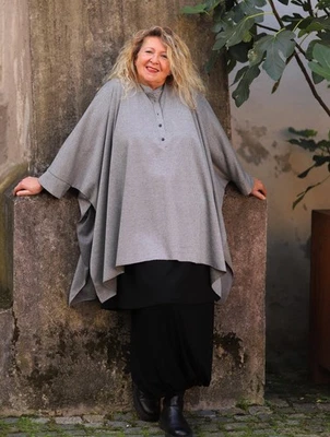 MAGNA - Lagenlook OVERSIZE TUNIKA Gr 44 bis 58 - schwarz grau — 第 1/4 张图片