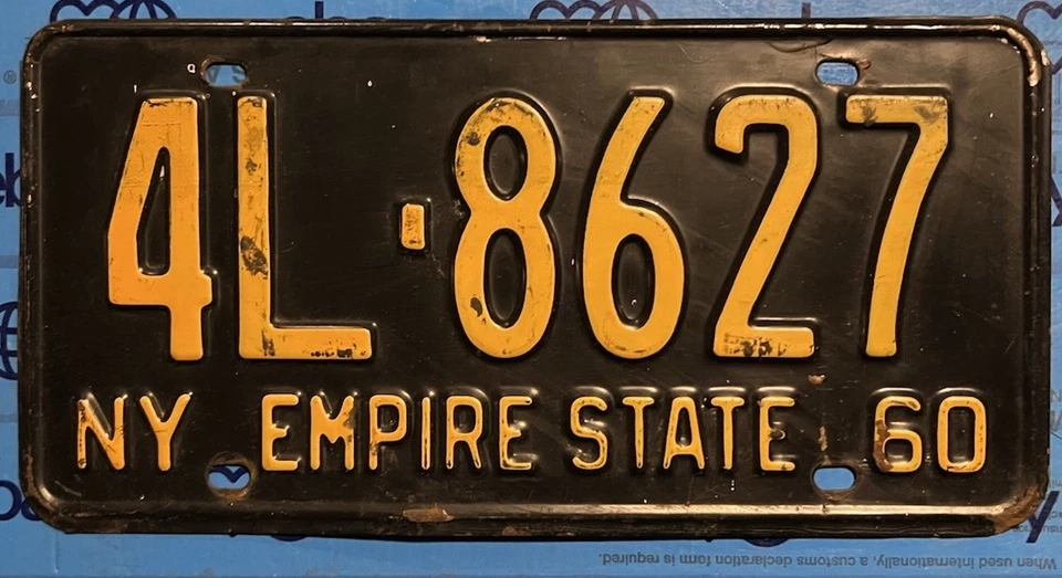 LICENSE PLATE PLATES  New York 1960 4L 8627 - Image 1 of 1