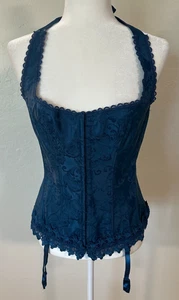 Vintage Fredericks Of Hollywood dunkelblau sexy Korsett Spitze Y2K Größe 38 - Bild 1 von 6