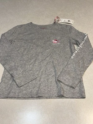 Camiseta de Navidad Vineyard Vines Niñas Manga Larga Mediana 10-12 Gris Nueva con Etiquetas Foto 1 de 4