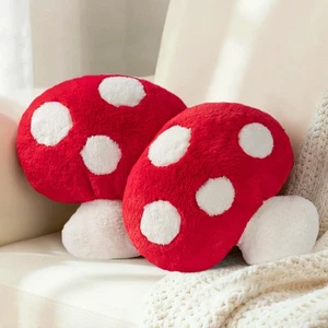 Mushroom Pillow Set of 2, Soft Plush Polka DotThrow Pillows, Decorative Fuzzy... - Bild 1 von 6