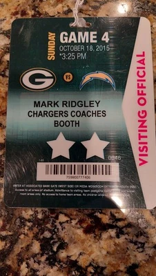 Green Bay Packers Lambeau Field Coaches Pass 2015 - Imagem 1 de 2