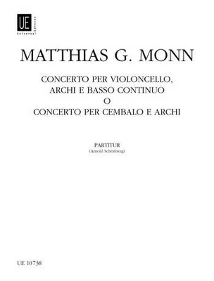 Concerto Georg Matthias Monn Score cello or cembalo and string orchestra Univers - Image 1 of 3