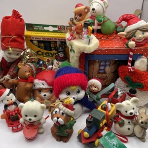 VTG 90s Y2K Bundle Lot Child Theme Christmas Ornaments Decor Enesco Kurt Adler - Picture 1 of 10