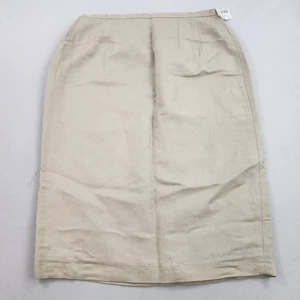 Harve' Benard by Holtzman Falda Mujer Talla 10 Lino Rayón Beige Cremallera Botón - Imagen 1 de 13