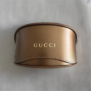 Estuche para gafas y gafas de sol GUCCI bronce dorado aprox 6,5 Lx3,5 H excelente - Imagen 1 de 3