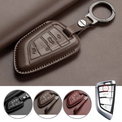 Genuine Leather Car Key Case Cover For BMW X1 X2 X3 X4 X5 X6 X7 1 2 3 4 5 6 7 8 Foto 1 de 4