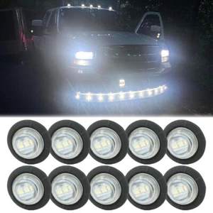 10PCS 3/4" Round White LED Side Marker Chicken Lights For Ford F-100 F-150 F-200 - Picture 1 of 11