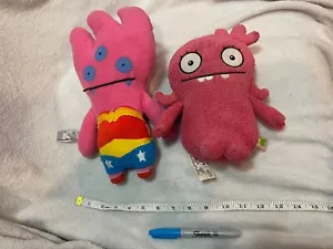 Ugly Dolls DC Comics 11" Plush Tray Wonder Woman Stuffed Animal Pink pair - Picture 1 of 2