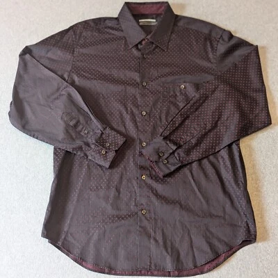 Johnston & Murphy Shirt Mens XL Purple Geometric Tailored Fit Button Up - Image 1 of 4