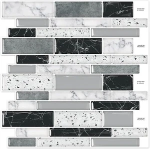 20-Sheet Peel and Stick on Self Adhesive Backsplash Wall Marble Tiles Stickers - Picture 1 of 1