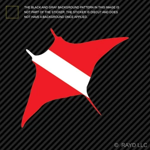 Manaray Dive Flag Sticker Die Cut Decal Self Adhesive Vinyl scuba shaped - Picture 1 of 1
