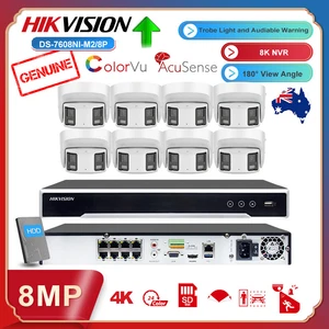Hikvision 8CH 8MP Security System 4K 8MP Panoramic ColorVu 180° IP Camera 8K NVR - Picture 1 of 24