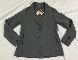Eddie Bauer Travex Blazer Jacket 2 Button Trek / Travel Women's Size P2 Gray NWT - Picture 1 of 22