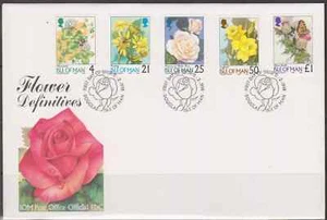 GB - ISLE of MAN 1998 Definitve Flowers - 4p to £1.00 SG 775-855 FDC BUTTERFLY - Picture 1 of 1