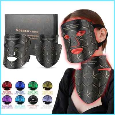 LED Facial Mask with Neck 8 color Near-infrared Red Facial and Neck Photon - Image 1 of 4
