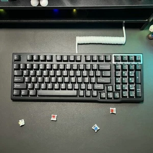 Doubleshot PBT WOB Keycap White On Black Solid Pure Black Keycap Set 126 Keys - Picture 1 of 7