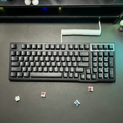 Doubleshot PBT WOB Keycap White On Black Solid Pure Black Keycap Set 126 Keys - Image 1 of 4