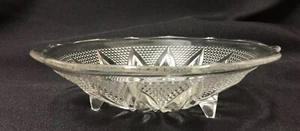 Crystal Footed Condiment Candy Dish Pressed Glass Vintage - Picture 1 of 3