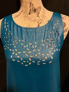 GORGEOUS AUTHENTIC GUESS DESIGNER WOMENS TOP ❤️ SEXY BLUE - Picture 1 of 6