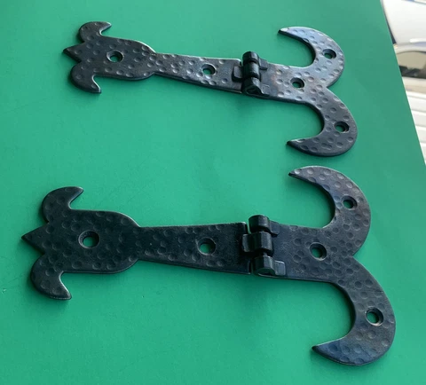 Black Antique Gothic Iron Cabinet Hinges Strap Door Hinges Trunk Chest Hinges 7" Cover