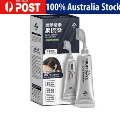 Black Hair Dye Cream Hair Protection Hair Dye Cream with Comb for Female Male - image 1 of 4