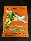 Vtg. Rare 1946 Oakland Giants @ San Francisco Clippers PCFL Pro Football Program