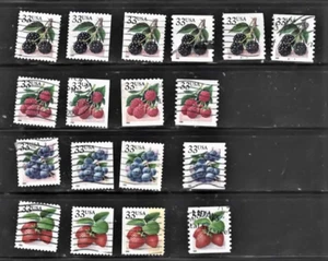 USA used Stamps 1999 18 Diff. Berries 2 PNC,s Fine - Picture 1 of 1