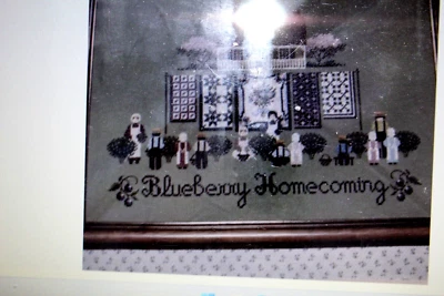 told in a garden cross stitch pattern Blueberry Homecoming  - Image 1 of 2