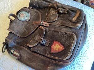Mochila Avirex marrón vintage años 80 piel de cordero súper rara - Imagen 1 de 4