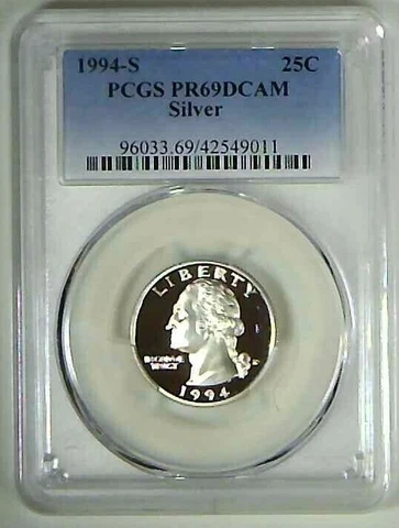 1994-S 25C Washington Quarter PCGS PR69DCAM 90% Silver 22ltto0115 Cover