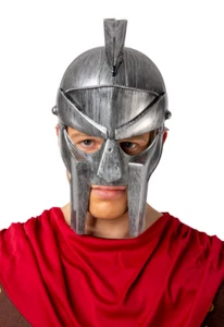 Plata Gladiador Casco Romano Adultos Centurión Plástico Elegante Vestido Accesorio - Imagen 1 de 2