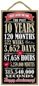 I Have Loved You For 10 Year Anniversary Month Hour Day Great Gift Wood sign 988 - Picture 1 of 3